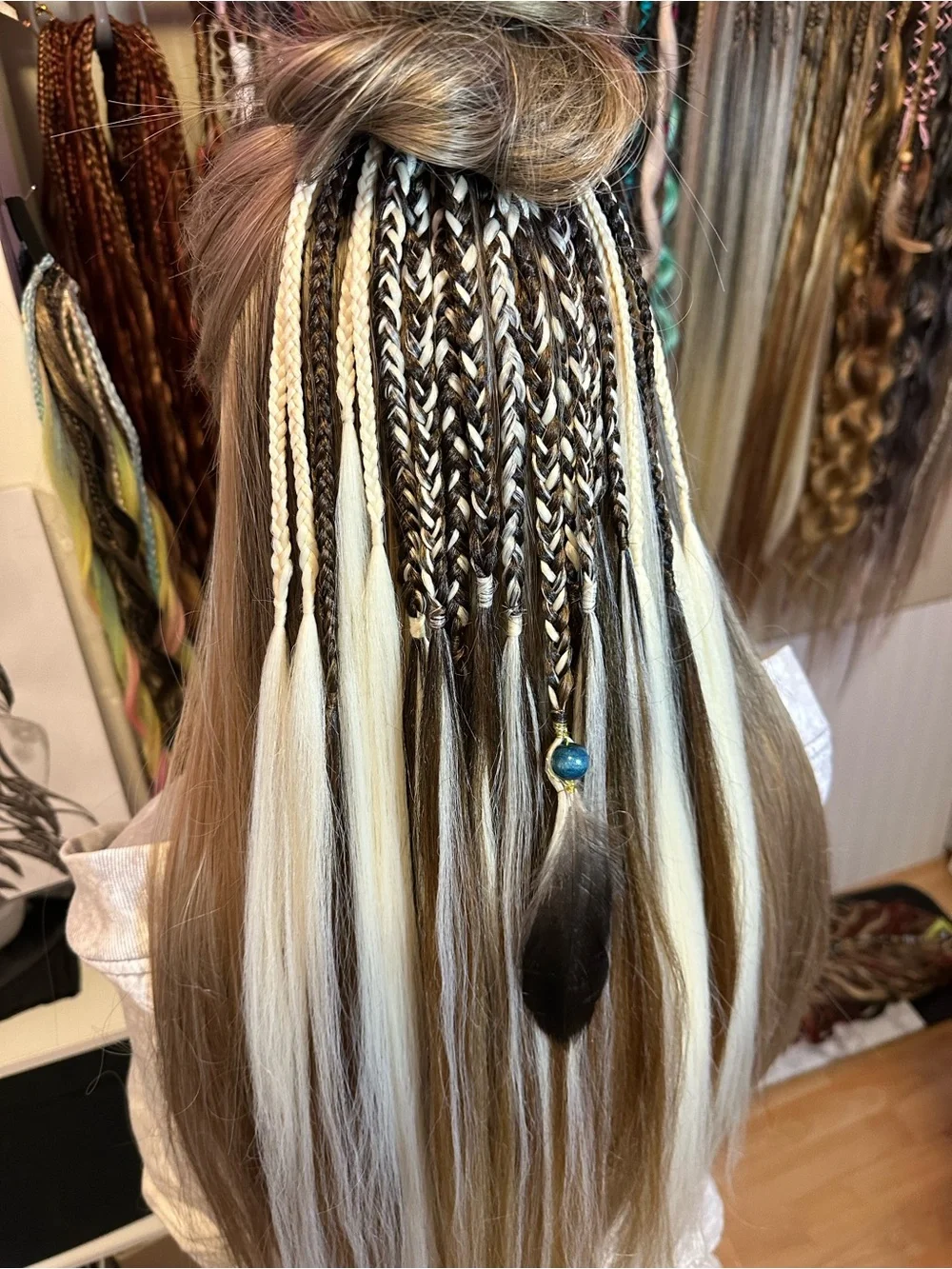 Two-Tone Braided Clip-In Hair Extensions - Blonde & Brown